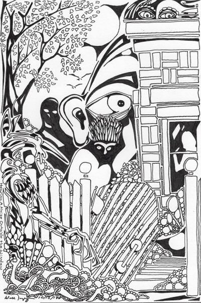 Artowrk: hearing a Noise Outside the Window by Will Jacques