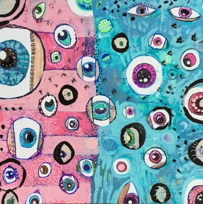 Painting of eyes by J. Check